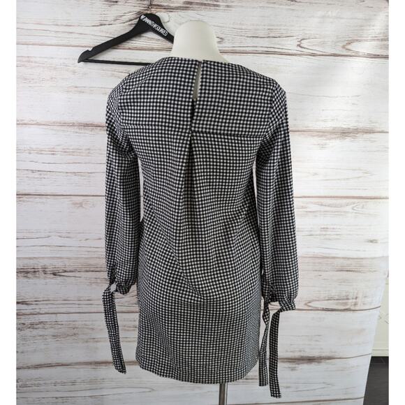 H&M Gingham Long Sleeve Shift Dress sz 2 - Picture 3 of 5